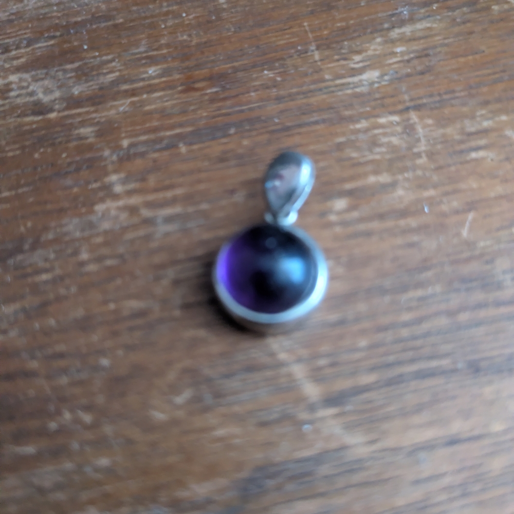 Sterling Silver Purple Cabochon Pendant
